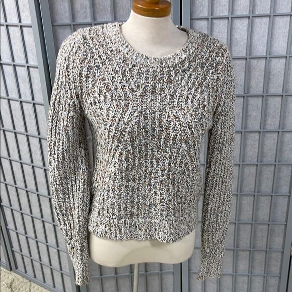 Banana Republic CHUNKY POINTELLE CROPPED SWEATER, Size Small - Picture 2 of 5